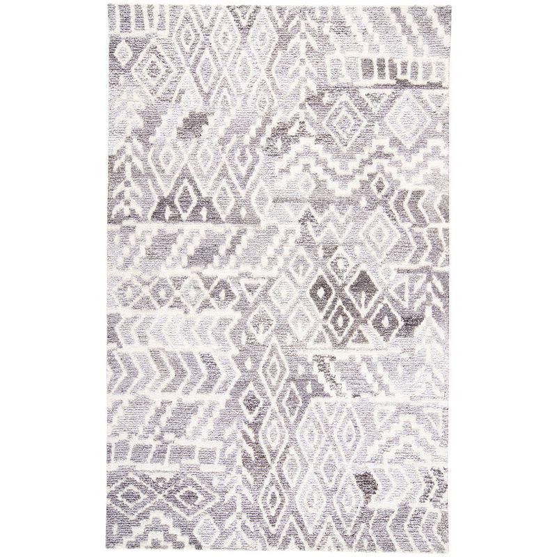 Weave & Wander Palatez Gray Abstract Rug, Grey, 8Ft Rnd