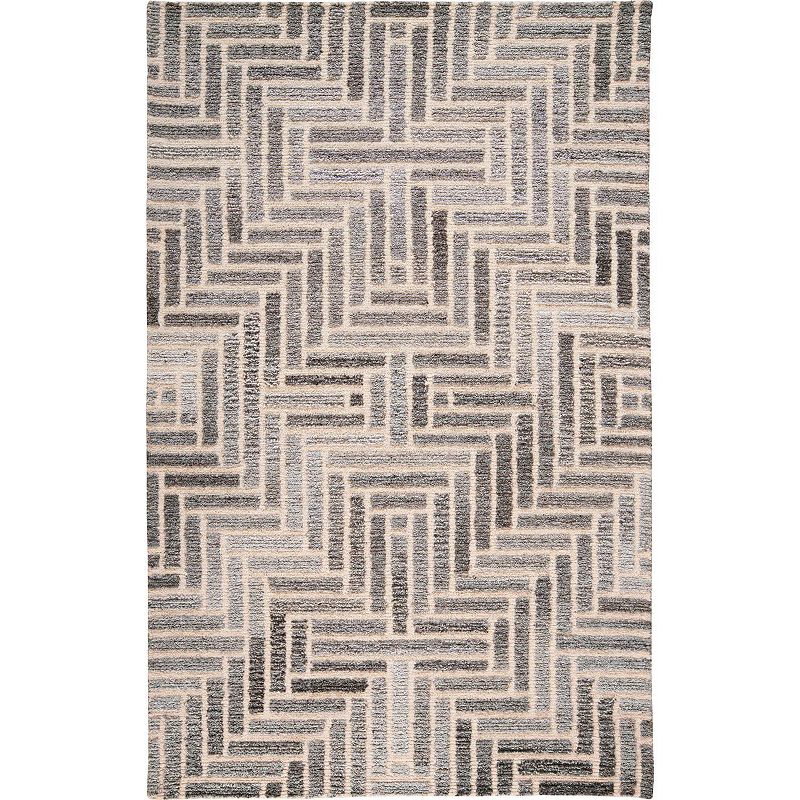 Weave & Wander Palatez Gray Geometric Area Rug, Grey, 8Ft Rnd