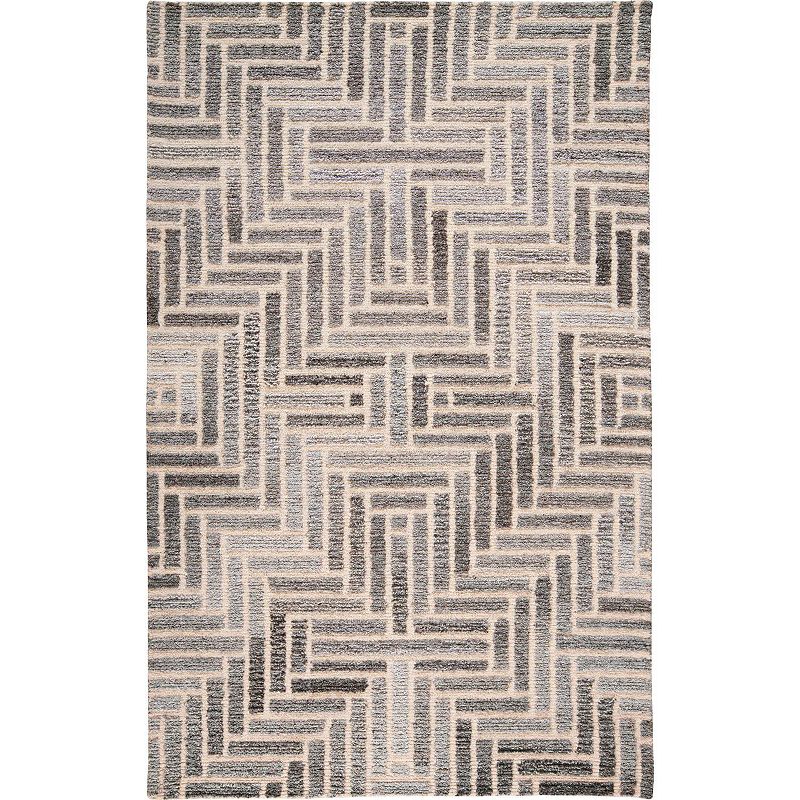 Weave & Wander Palatez Gray Geometric Area Rug, Grey, 8Ft Rnd