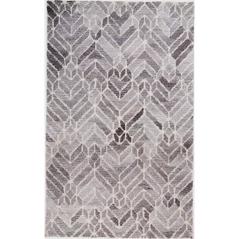 Weave & Wander Palatez Gray Graphic Area Rug, Grey, 8Ft Rnd