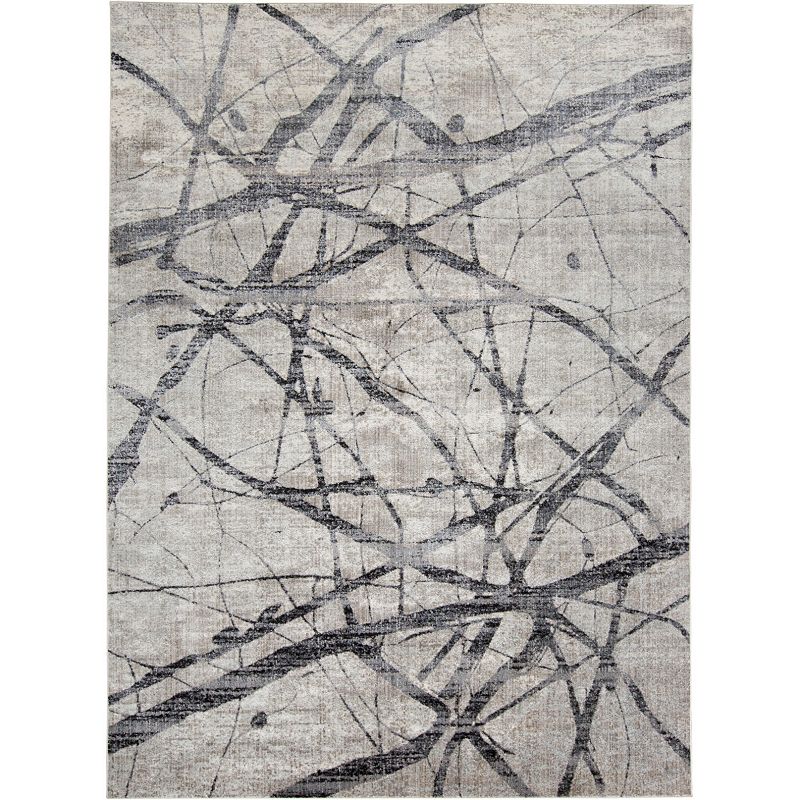 Weave & Wander Kiba Beige Abstract Area Rug, Beig/Green, 4X6 Ft