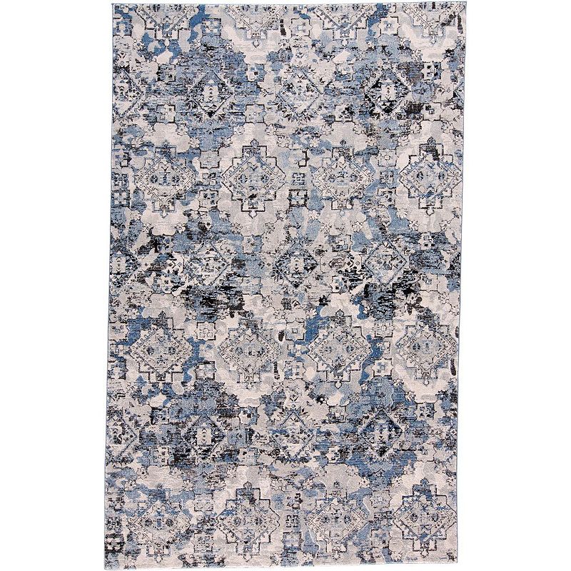 Weave & Wander Tullamore Blue Ornamental Area Rug, 4X6 Ft