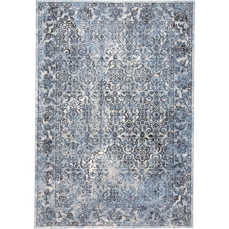 Weave & Wander Tullamore Blue Ornamental Area Rug, 4X6 Ft