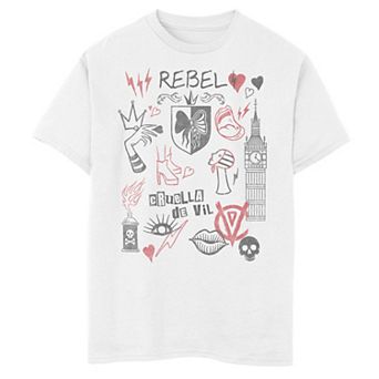 Disney's Cruella Boys 6-20 Sketch Collage Graphic Tee