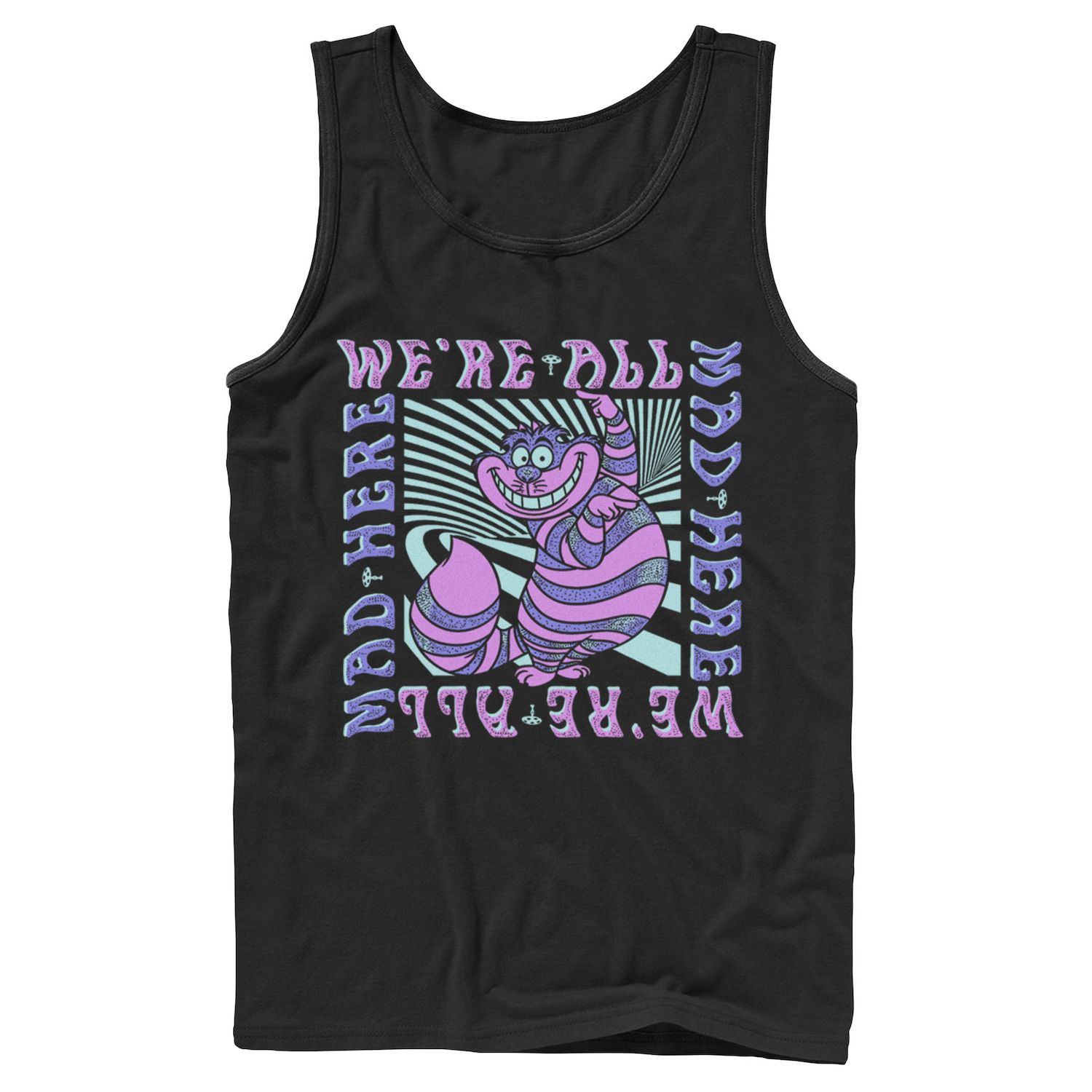 Image for Licensed Character Men's Disney Alice In Wonderland Cheshire Cat We're All Mad Box Up Tank at Kohl's.