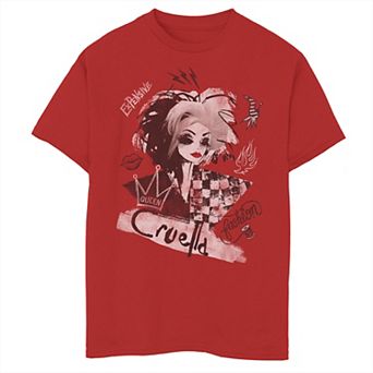 Disney's Cruella Boys 8-20 Artsy Water Color Portrait Graphic Tee