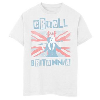 Disney's Cruella Boys 8-20 Cruell Britannia Flag Portrait Overlay Graphic Tee