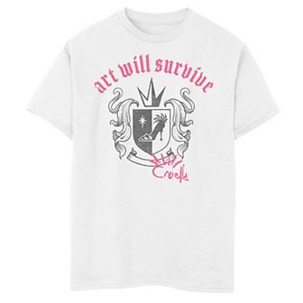 Disney's Cruella Boys 8-20 Art Will Survive Crest Graphic Tee