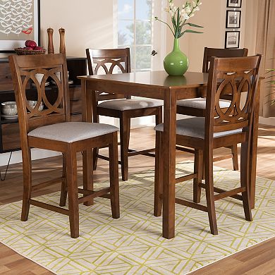 Baxton Studio Lenoir Pub Dining Table & Chair 5-piece Set