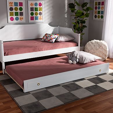 Baxton Studio Alya White Trundle Bed