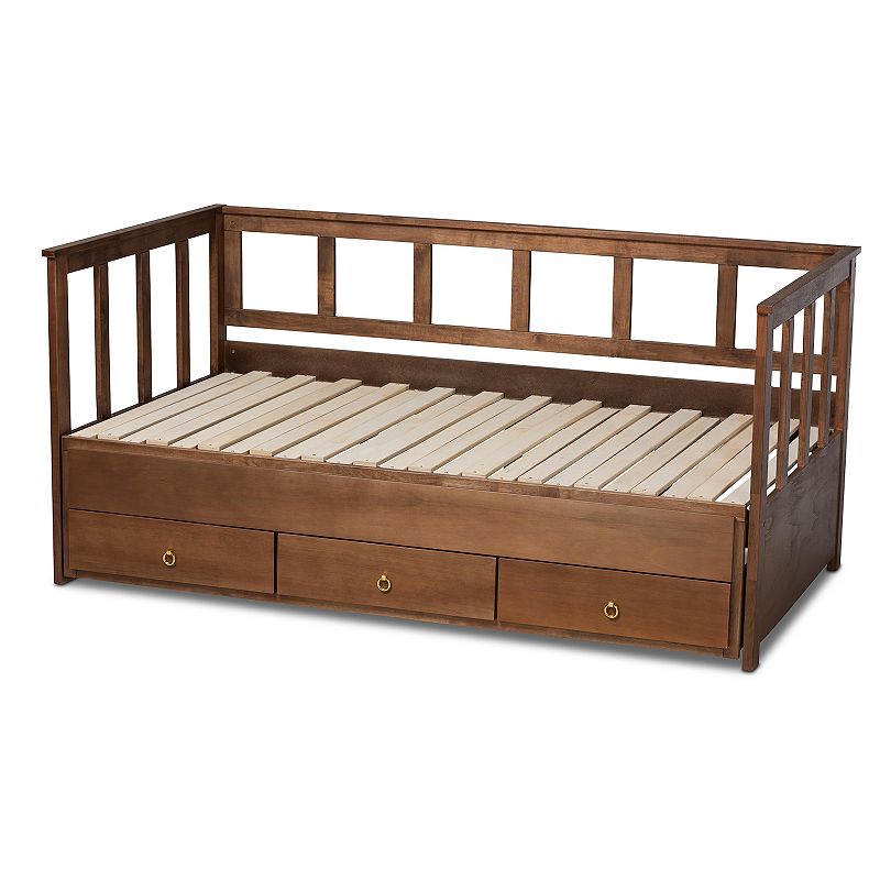 54559345 Baxton Studio Kendra Expandable Daybed, Brown sku 54559345