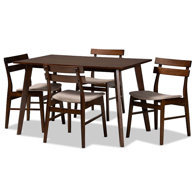 Baxton Studio Eleri Dining Table & Chair 5-piece Set, Multicolor