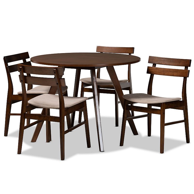 48756452 Baxton Studio Eiko Dining Table & Chair 5-piece Se sku 48756452