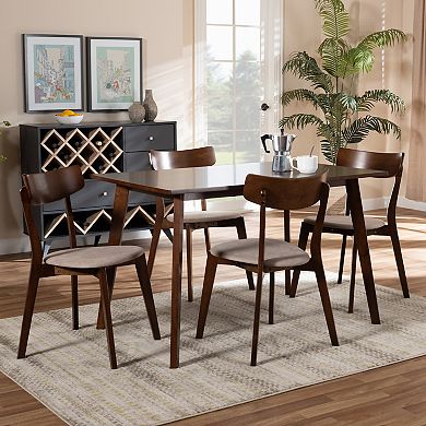 Baxton Studio Nori Dining Table & Chair 5-piece Set