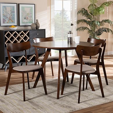 Baxton Studio Rika Dining Table & Chair 5-piece Set