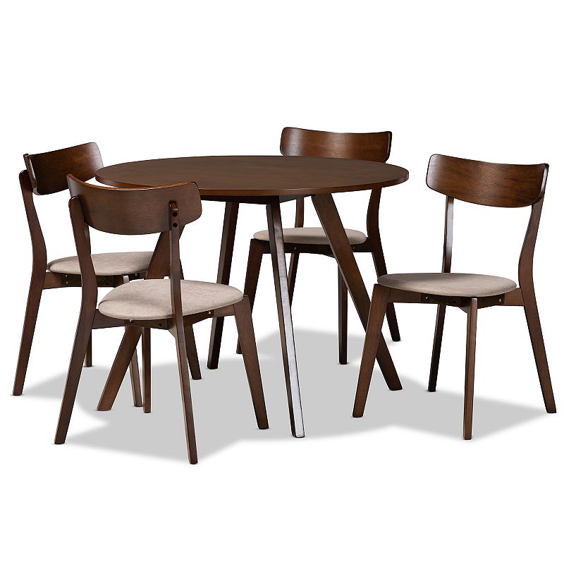 Baxton Studio Rika Dining Table & Chair 5-piece Set, Multicolor