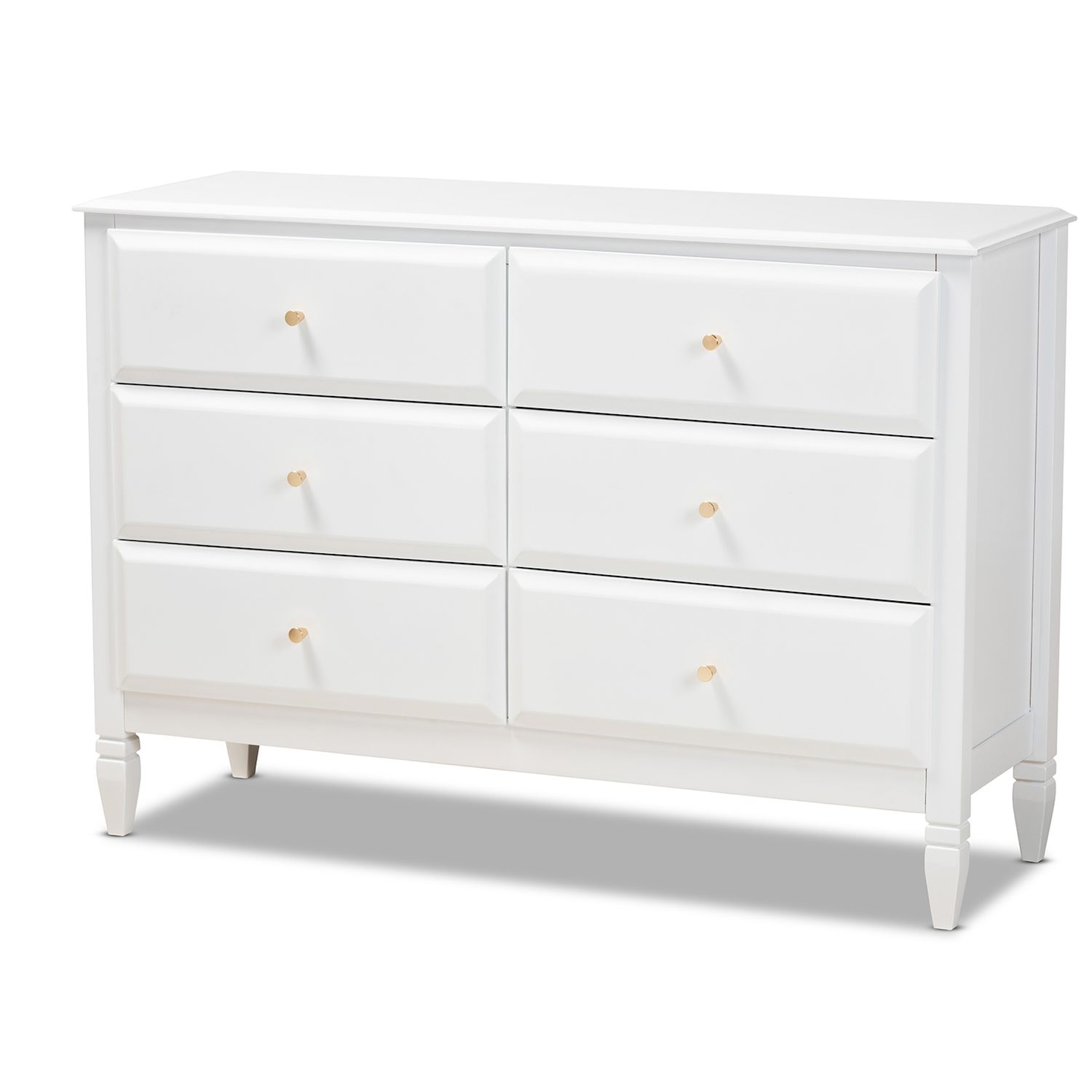 Baxton Studio Naomi White 6 Drawer Dresser   5142756