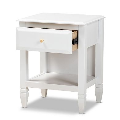 Baxton Studio Naomi White Nightstand