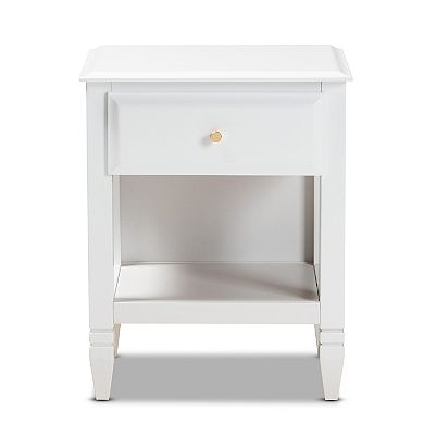 Baxton Studio Naomi White Nightstand
