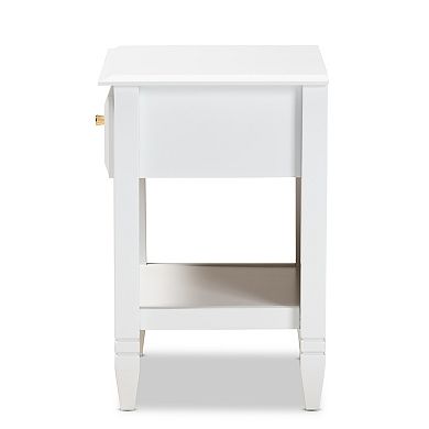 Baxton Studio Naomi White Nightstand