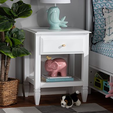 Baxton Studio Naomi White Nightstand