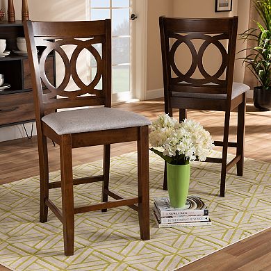 Baxton Studio Lenoir Counter Stool 2-piece Set