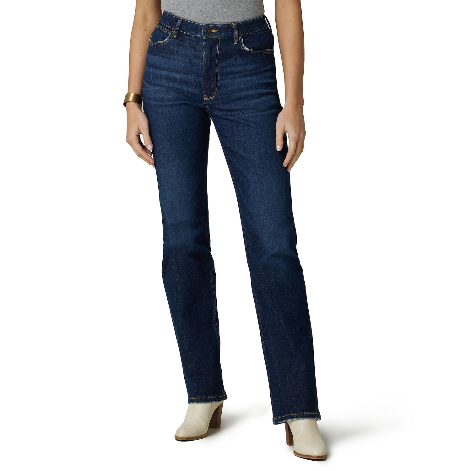 Wrangler Jeans Donna Vita Media Gamba Dritta Loose - Morbido Elasticizzato Con Cuciture A Contrasto, Taglie 0-18