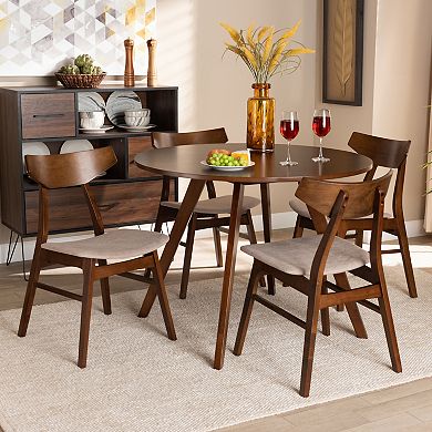Baxton Studio Timothy Dining Table and Chair 5-piece Set