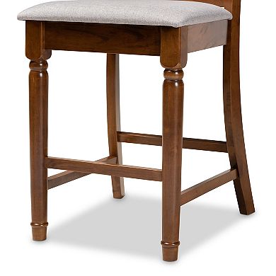 Baxton Studio Violet Pub Counter Stool 2-piece Set