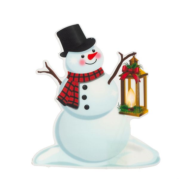 Snowman Window Cling Light Up Decor