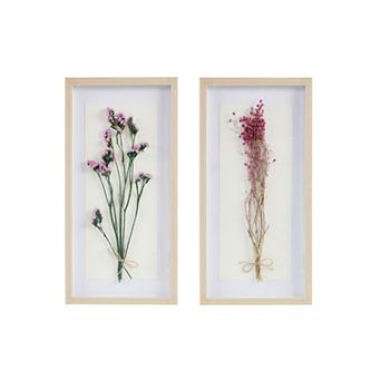 Madison Park Avant Garden Dried Flower 2 pc Shadow Box Wall Decor Set