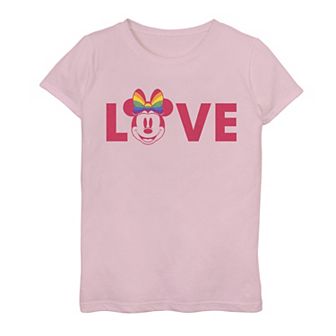 Disney's Minnie Mouse Girls 7-16 Love Big Head Tee