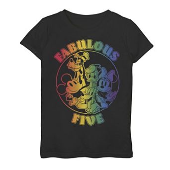 Disney's Mickey And Friends Girls 7-16 Fabulous Five Gradient Portrait Tee