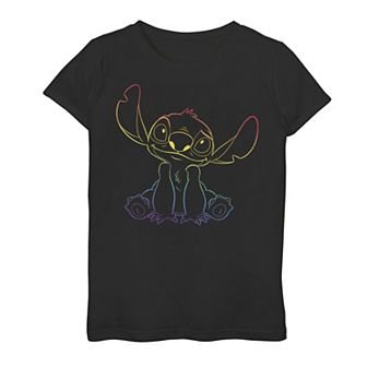 Disney's Lilo & Stitch Girls 7-16 Rainbow Line Art Portrait Tee