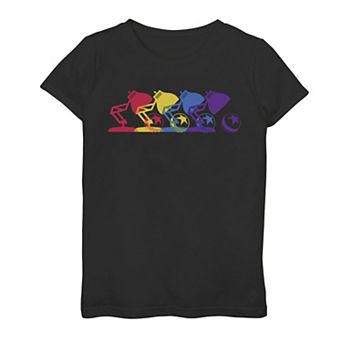 Disney / Pixar's Luxo And Ball Girls 7-16 Colorful Portrait Overlay Tee
