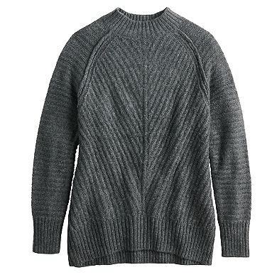 Women's Sonoma Goods For Life® Chevron-Stitch Mockneck Sweater