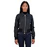 Women's Sebby Collection Faux Leather Bomber Jacket