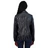 Women's Sebby Collection Faux-Leather Fringe Jacket