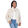 Women's Sebby Collection Reversible Grooved Faux Fur Jacket