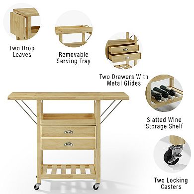 Crosley Bristol Double-Drop Leaf Kitchen Cart