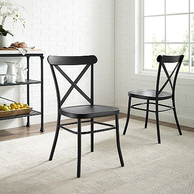 Crosley Camille 2-Piece Metal Chair Set