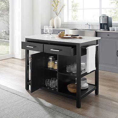 Crosley Audrey Faux-Marble Top Kitchen Island