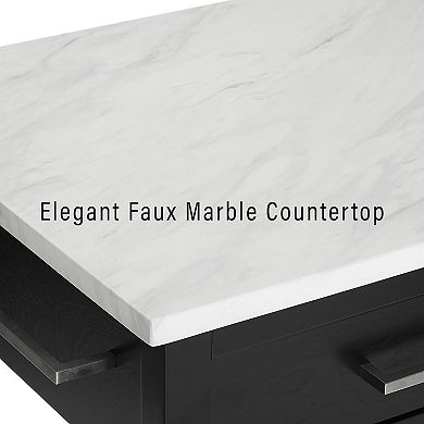 Crosley Audrey Faux-Marble Top Kitchen Island