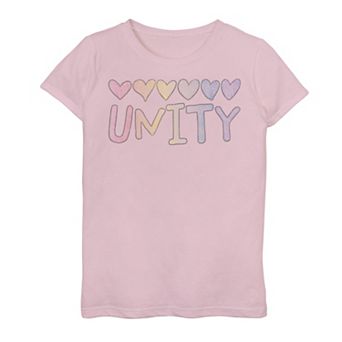 Girls 7-16 Unity Faded Gradient Heart Water Color Tee