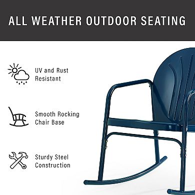 Crosley Griffith 3-Piece Outdoor Metal Rocking Chair Set
