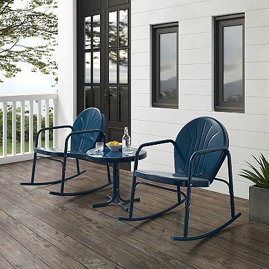 Crosley Griffith 3-Piece Outdoor Metal Rocking Chair Set