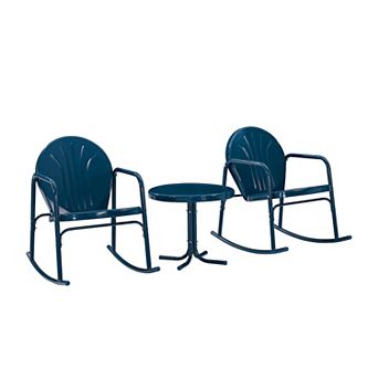 Crosley Griffith 3 pc Outdoor Metal Rocking Chair Set