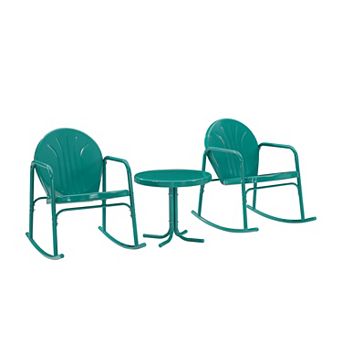 Crosley Griffith 3 pc Outdoor Metal Rocking Chair Set