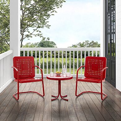 Crosley Bates 3-Piece Outdoor Metal Armchair & Table Set