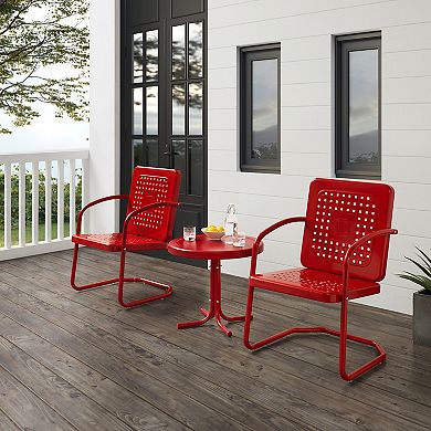 Crosley Bates 3-Piece Outdoor Metal Armchair & Table Set